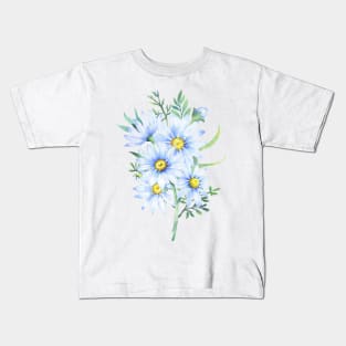 Bouquet of daisies, watercolor illustration. Chamomile floral arrangement of garden daisy flowers Kids T-Shirt